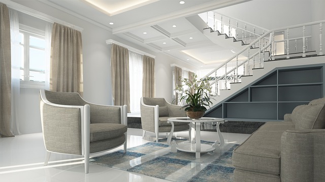 neutral Scandinavian-style home interior with natural wood, beige textiles, and plants